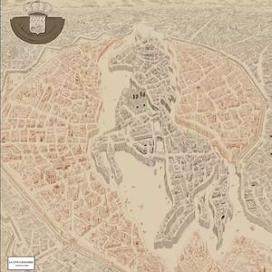 La Cité Cavalier Map Art Print Silk Scarf